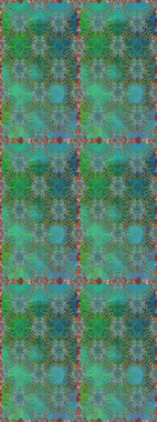 Kusursuz desenli, yeşil renkli parlak çiçekli halı..