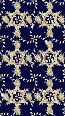 Düz Çiçek Elementleri Tasarımı. Süslü kumaş deseni. Renkli Bahar Teması eskiz kalıbı. Raster illüstrasyonunda çiçek deseni çizimi.