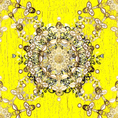 Barok tarzında kusursuz bir doğulu süsü. Geleneksel klasik sarı ve beyaz renklerde kusursuz desen.