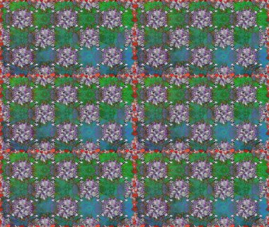 Yeşil ve gri renkli çiçekler. El çizimi dikişsiz sonbahar çiçekleri deseni. Doodle tarzı. Renkli yeşil ve gri pürüzsüz desen. Tekstil ve kapak tasarımı için mükemmel.