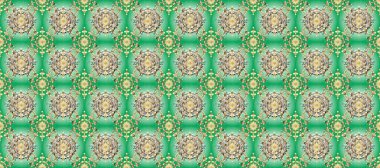 Düz elle çizilmiş klasik koleksiyon. Arkaplan, kumaş, altın duvar kağıdı. Raster altın pürüzsüz desen. Altından elementlerle yeşil ve beyaz renklerde altın desen.