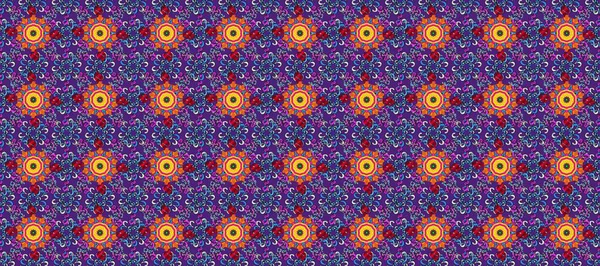 Siyah ve mor renklere karalamalar çizen kusursuz çiçek deseni. Raster illüstrasyonu.