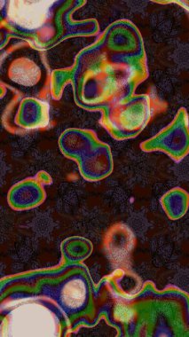 Renkli Bahar Teması eskiz kalıbı. Düz Çiçek Elementleri Tasarımı. Kahverengi ve yeşil renkli çiçekler. Raster illüstrasyonunda çiçek deseni çizimi.