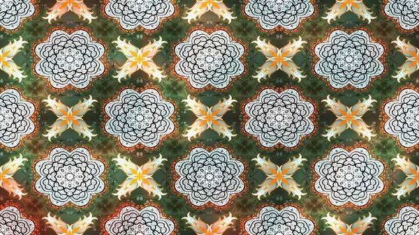 Raster illüstrasyonu. Çiçekli karalama şeklinde Raster çiçek deseni. Tarafsız ve yeşil renklerde yaz çiçekleri.