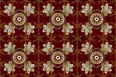 Renklerdeki altın element. Lüks, kraliyet ve Viktorya dönemi konsepti. Süslü raster dekorasyonu. Klasik barok çiçekli altın desenli..