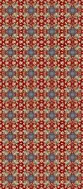 Geleneksel altın sarısı desenli kırmızı, bej ve gri renklerde altın elementler. Barok tarzında kusursuz bir doğulu süsü..