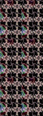 Renkli Bahar Teması eskiz kalıbı. Siyah renkli çiçekler. Düz Çiçek Elementleri Tasarımı. Raster illüstrasyonunda çiçek deseni çizimi.