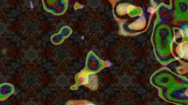 Üzerinde gri renkte karalamalar olan çiçek desenleri çiz. Raster illüstrasyonu.