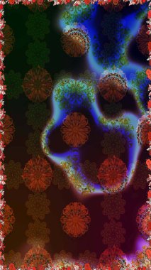 Kusursuz çiçek deseni duvar kâğıdı olarak kullanılabilir. Raster illüstrasyonu. Kahverengi ve gri renkte çiçekler.