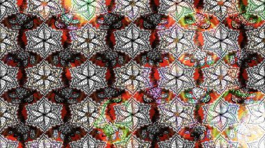 Soyut etnik raster çizim kalıbı. Arkaplan dokusu, duvar kağıdı, gri ve nötr renklerde çiçek teması. Kabile sanatı boho baskısı, klasik çiçek arkaplanı.