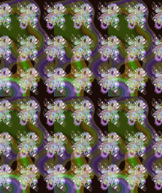 Tekstil ve kapak tasarımı için mükemmel. Yeşil ve gri renkli çiçekler. Doodle tarzı. Renkli yeşil ve gri çizim kalıpları. Elle çizilmiş sonbahar çiçeği deseni..