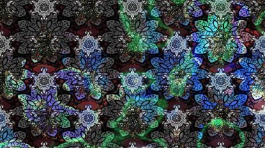 Küçük siyah ve gri renkte güzel bir besin torbası deseni, çiçekler. Millefleur 'lar. Tekstil, kumaş, kapaklar, duvar kağıtları, baskı, paket, koleksiyon defteri, örgü, dekupaj için çiçek arkaplanı..