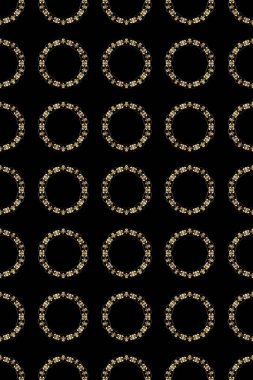 Kusursuz altın desen. Raster oryantal süs. Altın desenli siyah, kahverengi ve bej rengi altın elementlerle.