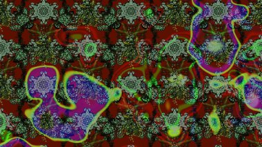 Renkli Bahar Teması eskiz kalıbı. Raster illüstrasyonu. Düz Çiçek Elementleri Tasarımı. Kırmızı ve yeşil renkte zarif çiçekler, suluboya..