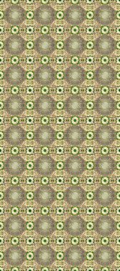 Raster illüstrasyonu. Doğum günü kartı, davetiye ya da afiş için iyidir. Bej, nötr ve yeşil renklerde altın. Kusursuz ortaçağ çiçek deseni. Dekoratif simetri arabesk.