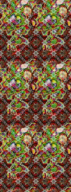 Raster Çiçek İllüstrasyonu güzel tekstil. Yeşil ve kahverengi renkli etnik çiçeklerle zarif eskiz deseni.