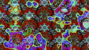 Renkli Bahar Teması eskiz kalıbı. Raster. Düz Çiçek Elementleri Tasarımı.