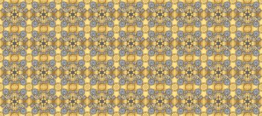 Bej, gri ve sarı renklerde klasik, klasik, kusursuz desenler. Barok tarzında kusursuz bir doğulu süsü..