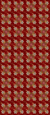 Doku arka planında altın duvar kâğıdı. Damask kusursuz yinelenen arkaplan. Barok tarzında altın çiçekli süs. Kırmızı, kahverengi ve bej renklerde altın element.