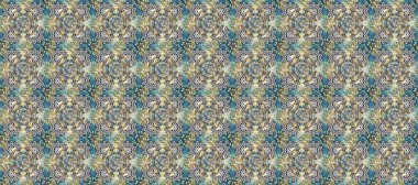 Doğu tarzı element. Altın element gri, nötr ve mavi renklerde. Çizgi sanatı tasarım şablonu için kusursuz sınır. Altın desenli çiçek dekoru. Davetiyeler, kartlar, web sayfası için Raster illüstrasyonu.