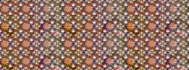 Düz Çiçek Elementleri Tasarımı. Renkli Bahar Teması eskiz kalıbı. Kahverengi ve nötr renklerde zarif çiçekli suluboya. Raster illüstrasyonu.