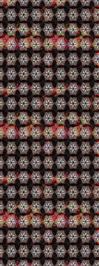 Siyah ve kahverengi renkte çiçekler. Renkli Yaz Temalı eskiz kalıbı. Sevimli çiçek raster deseni. Düz Çiçek Elementleri Tasarımı.