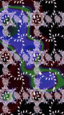 Raster illüstrasyonu. Çiçek ve yapraklı karalama şeklinde Raster çiçek deseni. Nazikçe, bahar çiçekleri siyah renklerde.