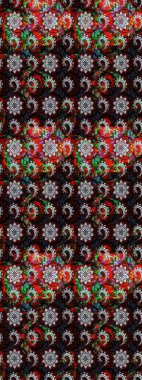 Renkli Bahar Teması eskiz kalıbı. Raster Şirin kumaş deseni. Eskiz klasiği. Düz Çiçek Elementleri Tasarımı.