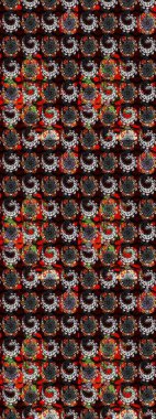 Raster Beautiful fabric pattern. Raster watercolour floral pattern, delicate flowers, black and gray flowers, greeting card template.