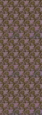 Raster illüstrasyonundaki çiçek desenli çizim. Renkli Yaz Temalı eskiz kalıbı. Düz Çiçek Elementleri Tasarımı. Kahverengi renkte çiçekler.