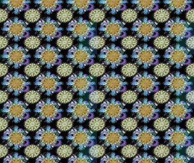 Robot resim. Çiçekli bahar çiçekleri. Küçük renkli çiçekler. Moda baskıları için zarif bir şablon. Motley illüstrasyonu. Küçük çiçekte şirin desenler.