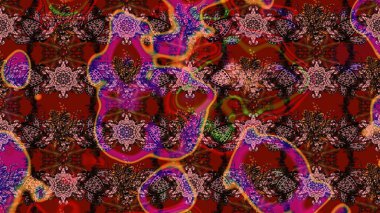 Perfect for textile, cover design. Hand drawn sketch autumn floral flower pattern. Doodle style. Colorful brown and red sketch pattern. Flowers on brown and red colors.