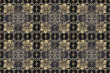 Gri, kahverengi ve bej renklerde altın tekrarlayan elementlerle soyut arkaplan. Kusursuz oryantal klasik altın desen.