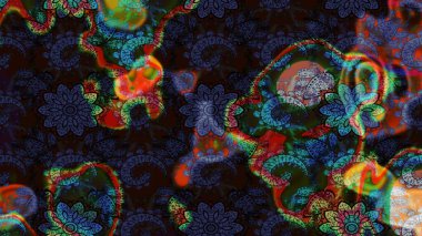 Küçük çiçekli şirin bir desen. Çiçek ve yapraklı çiçek deseni. Raster illüstrasyonu.