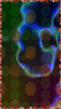 Raster illüstrasyonu. Şirin karalama çiçekleri olan kusursuz çiçek desenleri. El yapımı çiçek ve bitki koleksiyonu. Raster illüstrasyonu. Eskiz stili kahverengi ve gri renklerde.