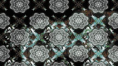 Çiçekli karalama şeklinde Raster çiçek deseni. Gri renkte yaz çiçekleri. Raster illüstrasyonu.