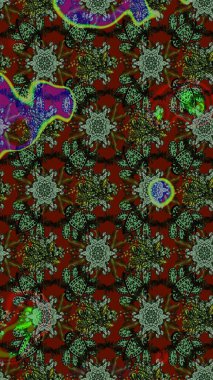 Gömlek, arka plan modelini çiz. Tropik çiçekler. Yeşil ve gri renkte çiçekler.