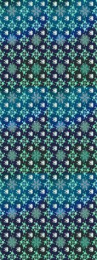 Raster illüstrasyonu. Mavi ve nötr renklerde. Raster illüstrasyonundaki çiçek desenli çizim. Güzel kumaş deseni.