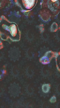 Raster çiçek izi. Klasik taslak çizimi. Çiçeksel kahverengi ve gri çizim deseni.