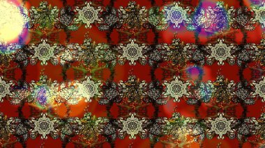 Çiçek desenli eskiz. Kahverengi ve kırmızı renkte çiçekler. Düz Çiçek Elementleri Tasarım Raster illüstrasyonu. Renkli Bahar Teması çizim şablonu.