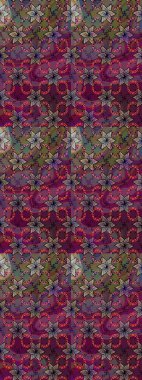 Mor renkli çiçekler. Düz Çiçek Elementleri Tasarımı. Renkli Bahar Teması eskiz kalıbı. Raster illüstrasyonunda çiçek deseni çizimi.