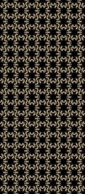 Çiçek süsü kumaş deseni, cam, çiçek desenli altın elementli siyah, bej ve kahverengi renkler. Klasik raster altın pürüzsüz desen.