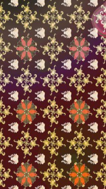 Raster illüstrasyonu. Kahverengi renklerde. Soyut çiçek çizim kalıbı arka planı. Raster deseni. Küçük çiçekte sevimli çiçek deseni var..