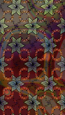 Sevimli küçük çiçek desenle. Raster resim. Çiçek desenli çiçek ve yaprakları ile.