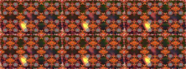 Çiçek ve yapraklı çiçek deseni. Raster illüstrasyonu. Küçük çiçekli şirin desen.