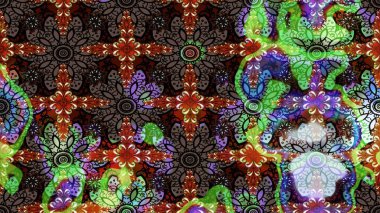 Kıvırcık, parlak örgü. Raster illüstrasyonu. Çiçek çelengi. Desen, çizim, çiçek sınırı. Güzel, parlak, pürüzsüz kumaş, tuval. Klasik eski arkaplan.