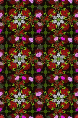 Şirin seamless modeli. Raster çiçek arka plan. Yazdırın. Şirin kumaş deseni. Yaz tema Dikişsiz desen arka plan rengi. Düz çiçek öğeleri tasarım.