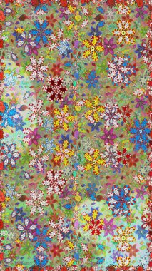 Tomurcukları çiçek olan sevimli bir çiçek deseni. Eski usul. Raster illüstrasyonu. Raster. Kumaş, tekstil, duvar kağıdı baskısı için. Kusursuz arkaplan.