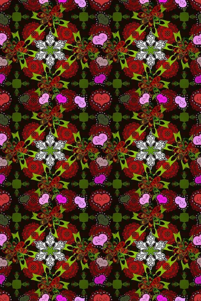 Şirin seamless modeli. Raster çiçek arka plan. Yazdırın. Şirin kumaş deseni. Yaz tema Dikişsiz desen arka plan rengi. Düz çiçek öğeleri tasarım.