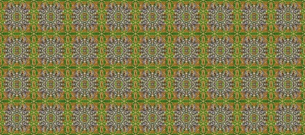 Kusursuz çiçek deseni. Yeşil ve gri renklerde grafiksel, modern, pürüzsüz desen. Kusursuz raster arka plan. Duvar kâğıdı barok, İspanyol kumaşı.